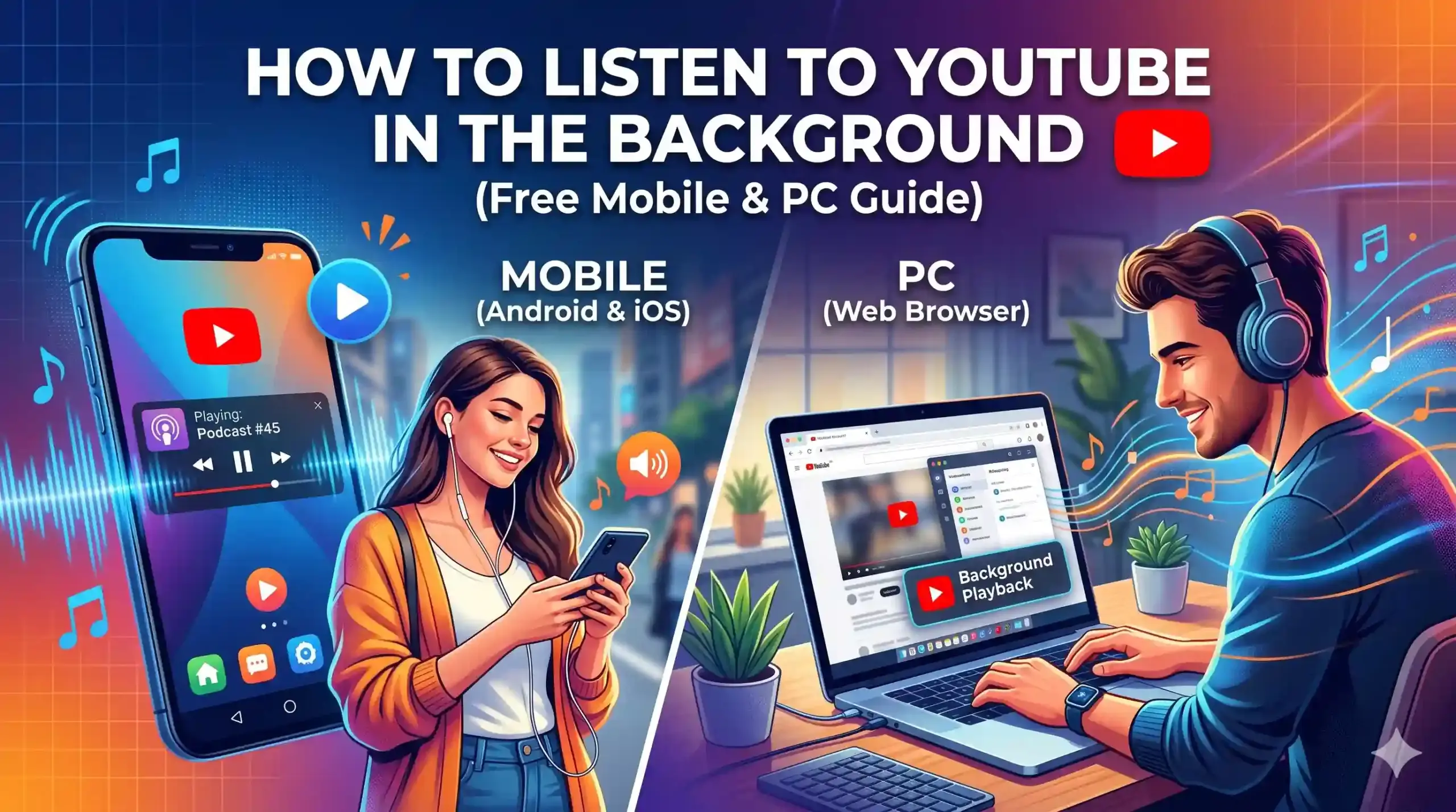 How to Listen to YouTube in the Background (Free Mobile & PC Guide)